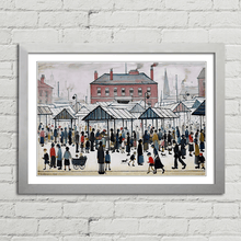 Load image into Gallery viewer, LS Lowry Market Scene Northern Town
