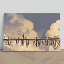 Load image into Gallery viewer, Man on Bridge with Birds Painting
