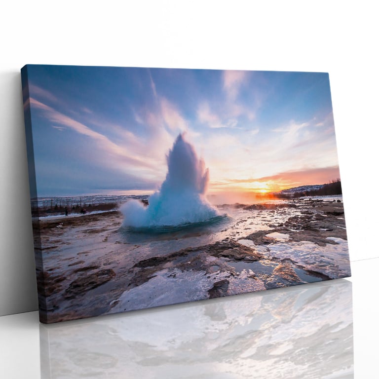 Geyser Eruption in Reykjavik Iceland