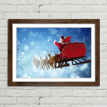 Load image into Gallery viewer, Santa Claus Riding Sleigh Reindeer Gifts
