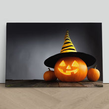 Load image into Gallery viewer, Spooky Pumpkin with Witch&#39;s Hat Halloween
