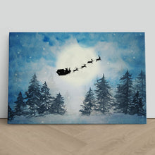 Load image into Gallery viewer, Santa Claus Reindeer Snow Watercolour Painting
