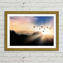 Load image into Gallery viewer, Flock of Birds in Mountain Landscape
