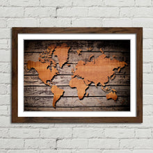 Load image into Gallery viewer, World Map Carving on Wood Plank
