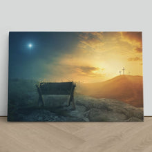 Load image into Gallery viewer, Manger and Crosses at Sunrise
