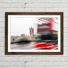 Load image into Gallery viewer, Red Bus at Houses of Parliament London
