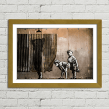 Load image into Gallery viewer, Boys Peeping Shower Woman Banksy Street Art
