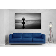 Load image into Gallery viewer, Woman Beach Meditation Silhouette
