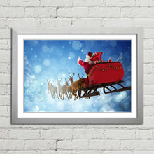 Load image into Gallery viewer, Santa Claus Riding Sleigh Reindeer Gifts
