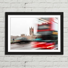 Load image into Gallery viewer, Red Bus at Houses of Parliament London
