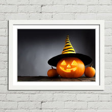 Load image into Gallery viewer, Spooky Pumpkin with Witch&#39;s Hat Halloween
