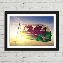 Load image into Gallery viewer, Wales Red Dragon National Flag Sunrise
