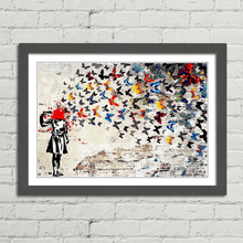 Load image into Gallery viewer, Butterfly Brains Banksy Girl
