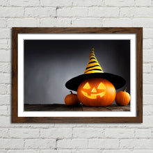 Load image into Gallery viewer, Spooky Pumpkin with Witch&#39;s Hat Halloween
