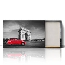 Load image into Gallery viewer, Red Citroen 2CV at Arc de Triomphe Paris
