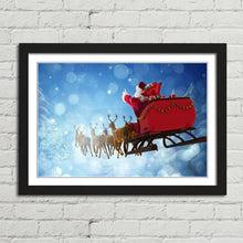 Load image into Gallery viewer, Santa Claus Riding Sleigh Reindeer Gifts
