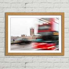 Load image into Gallery viewer, Red Bus at Houses of Parliament London
