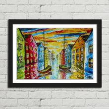 Load image into Gallery viewer, Venice Sailing Boats Abstract Oil Painting
