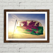 Load image into Gallery viewer, Wales Red Dragon National Flag Sunrise
