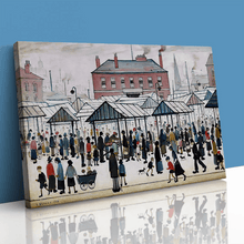 Load image into Gallery viewer, LS Lowry Market Scene Northern Town
