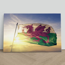 Load image into Gallery viewer, Wales Red Dragon National Flag Sunrise
