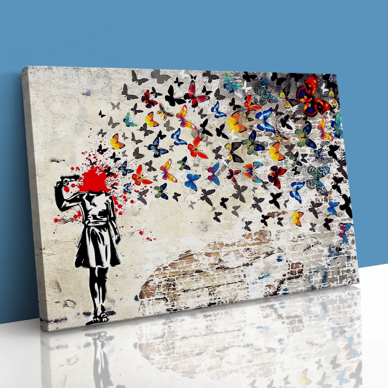 Butterfly Brains Banksy Girl