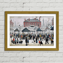 Load image into Gallery viewer, LS Lowry Market Scene Northern Town
