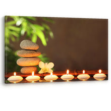 Load image into Gallery viewer, Spa Zen Stones Aromatherapy Candles Beauty Framed Canvas Wall Art Picture Print
