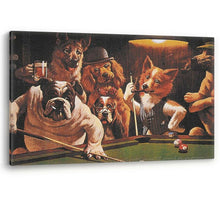 Load image into Gallery viewer, Dogs Playing Pool Vintage C.M Coolidge Canvas Wall Art Painting Picture Print
