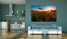 Load image into Gallery viewer, Spitfire over Poppy Field Sunset Poppies Remembrance RAF Canvas Picture Print
