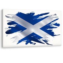 Load image into Gallery viewer, Scotland Scottish Flag Brush Paint Framed Canvas Wall Art Picture Print
