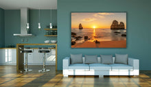 Load image into Gallery viewer, Sunrise Beach Ocean Algarve Portugal Large Canvas Wall Art Picture Print
