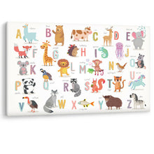 Load image into Gallery viewer, Cute Animals Alphabet Kids Child Framed Luxury Canvas Wall Art Picture Print
