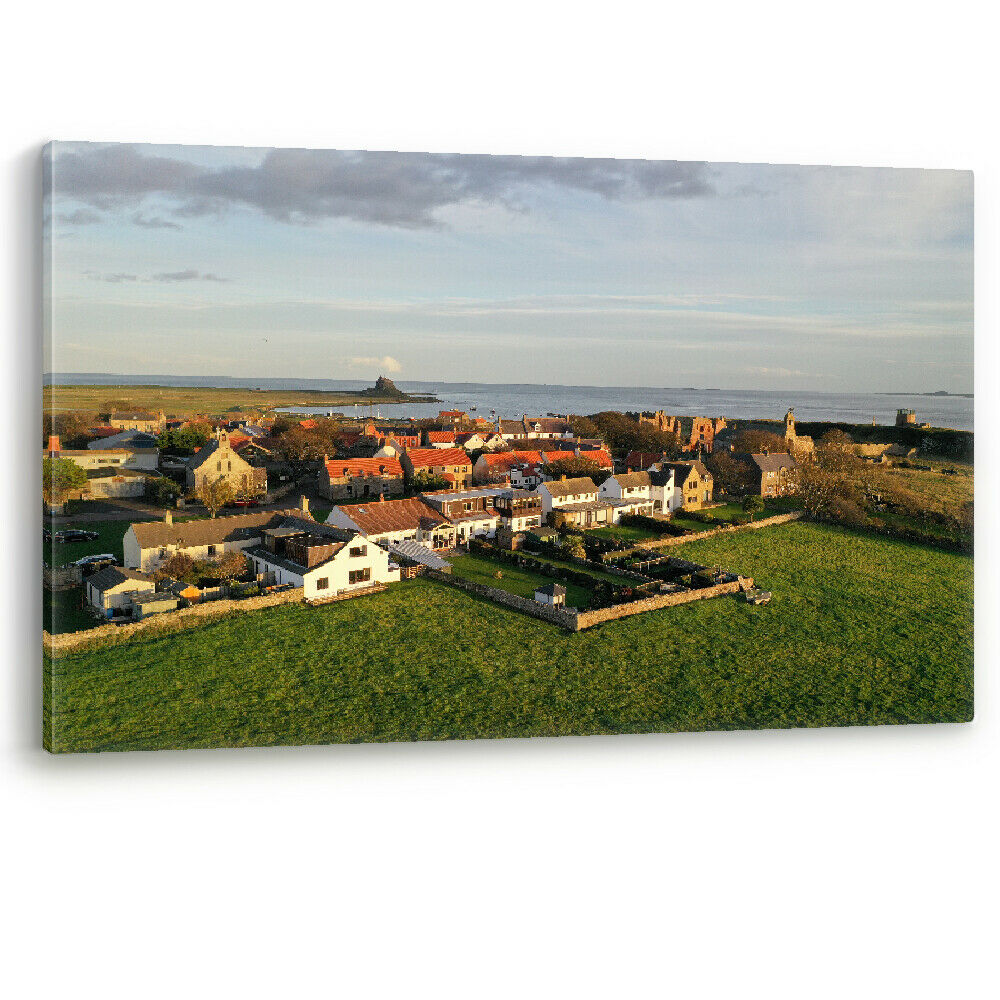 Holy Island Village Priory Castle Lindisfarne Canvas Wall Art Picture Print