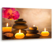 Load image into Gallery viewer, Aromatic Candles Flowers &amp; Zen Stones Luxury Canvas Wall Art Picture Print
