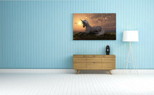 Load image into Gallery viewer, Unicorn at Sunset Canvas Wall Art Picture Print White Horse Mystical
