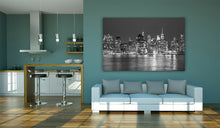 Load image into Gallery viewer, Manhattan Skyline New York at Night Framed Canvas Wall Art Picture Print
