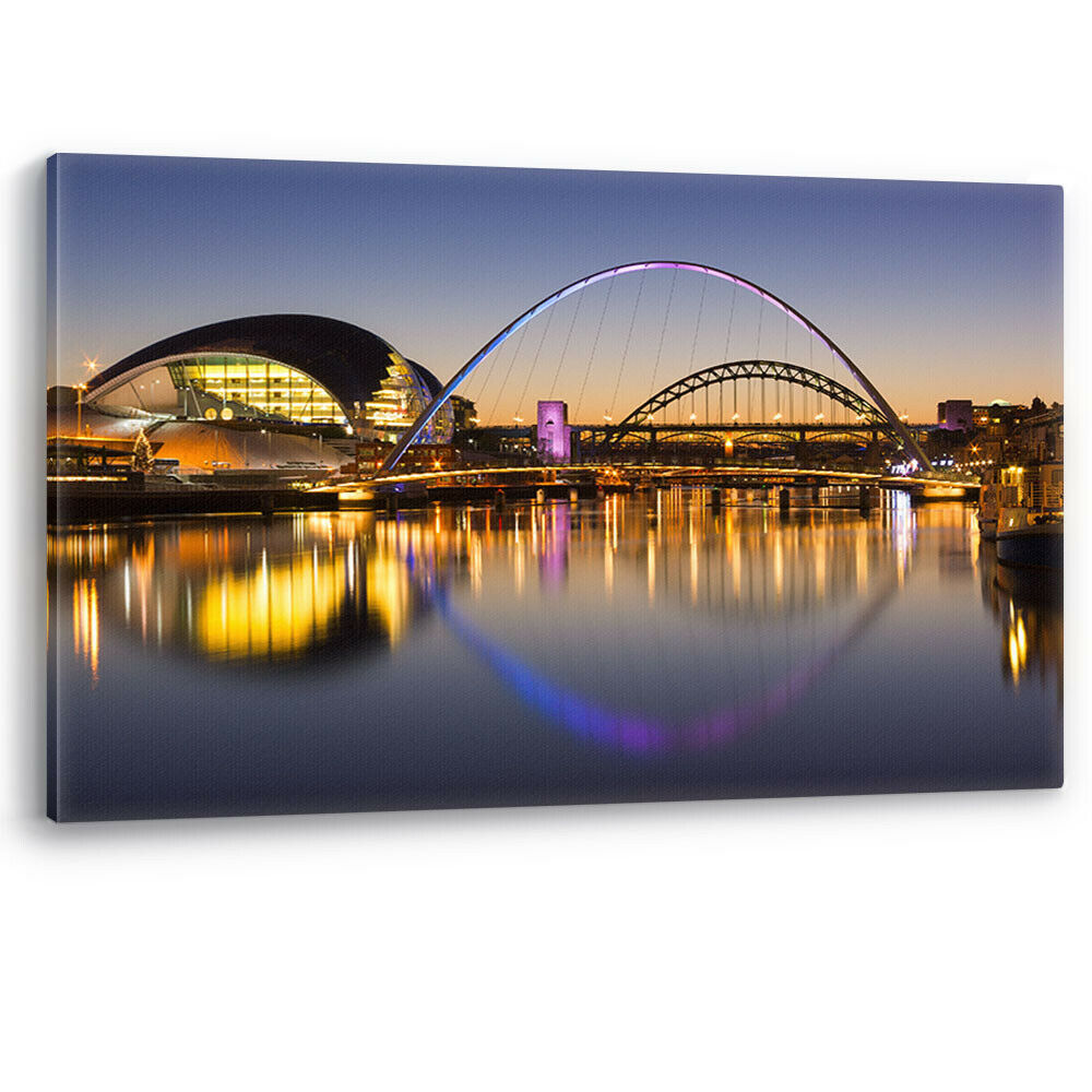 Tyne Millennium Bridge Sage Newcastle Quayside Canvas Wall Art Picture Print