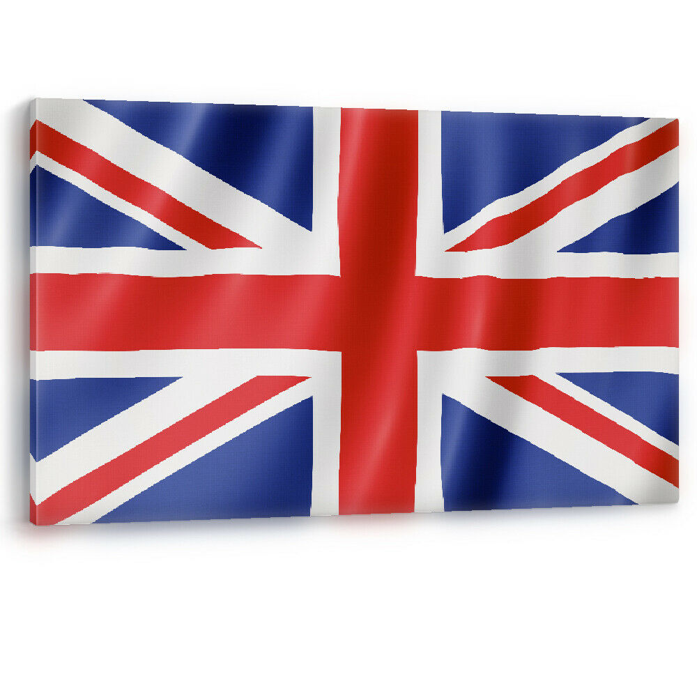 United Kingdom Union Flag British Wind Framed Canvas Wall Art Picture Print Jack