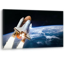 Load image into Gallery viewer, Space Shuttle in Outer Space with Earth NASA Canvas Wall Art Picture Print
