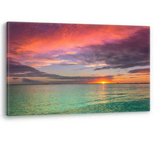 Load image into Gallery viewer, Sunset on Ala Moana Beach Honolulu Hawaii Large Canvas Wall Art Picture Print
