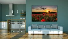 Load image into Gallery viewer, Poppy Field Spitfire Poppies Remembrance Sunday Canvas Wall Art Picture Print
