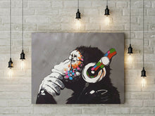 Load image into Gallery viewer, Monkey DJ By Banksy Artwork Framed Canvas Wall Art Picture Print
