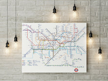 Load image into Gallery viewer, London Underground Tube Map Transport Premium Canvas Wall Art Picture Print
