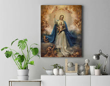 Load image into Gallery viewer, Virgin Mary Painting by Emanuele di Giovanni 1961 Canvas Wall Art Picture Print
