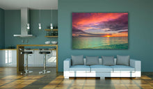 Load image into Gallery viewer, Sunset on Ala Moana Beach Honolulu Hawaii Large Canvas Wall Art Picture Print
