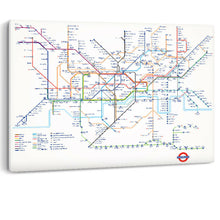 Load image into Gallery viewer, London Underground Tube Map Transport Premium Canvas Wall Art Picture Print
