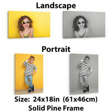 Load image into Gallery viewer, CANVAS PRINT YOUR PHOTO PERSONALISED FRAMED HUGE A0 A1 A2 A3 CUSTOM IMAGE PRINTS
