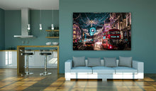 Load image into Gallery viewer, Red Bus London Christmas Oxford Circus Framed Canvas Wall Art Picture Print
