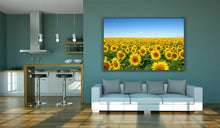 Load image into Gallery viewer, Yellow Sunflowers in a Field Large Canvas Wall Art Picture Print Flowers
